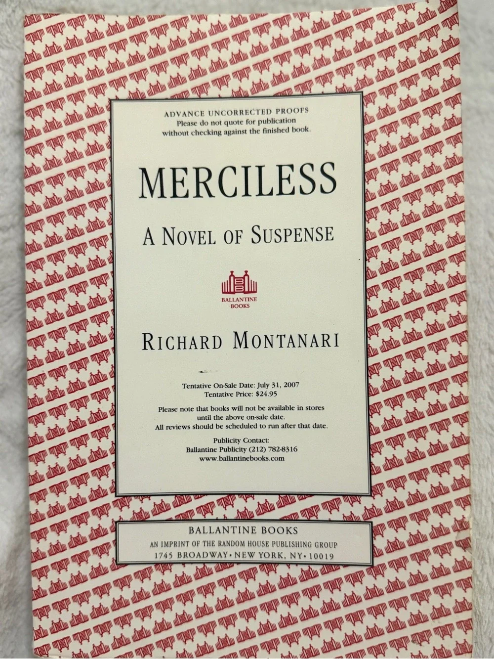 Merciless: A Novel of Suspense by Richard Montanari